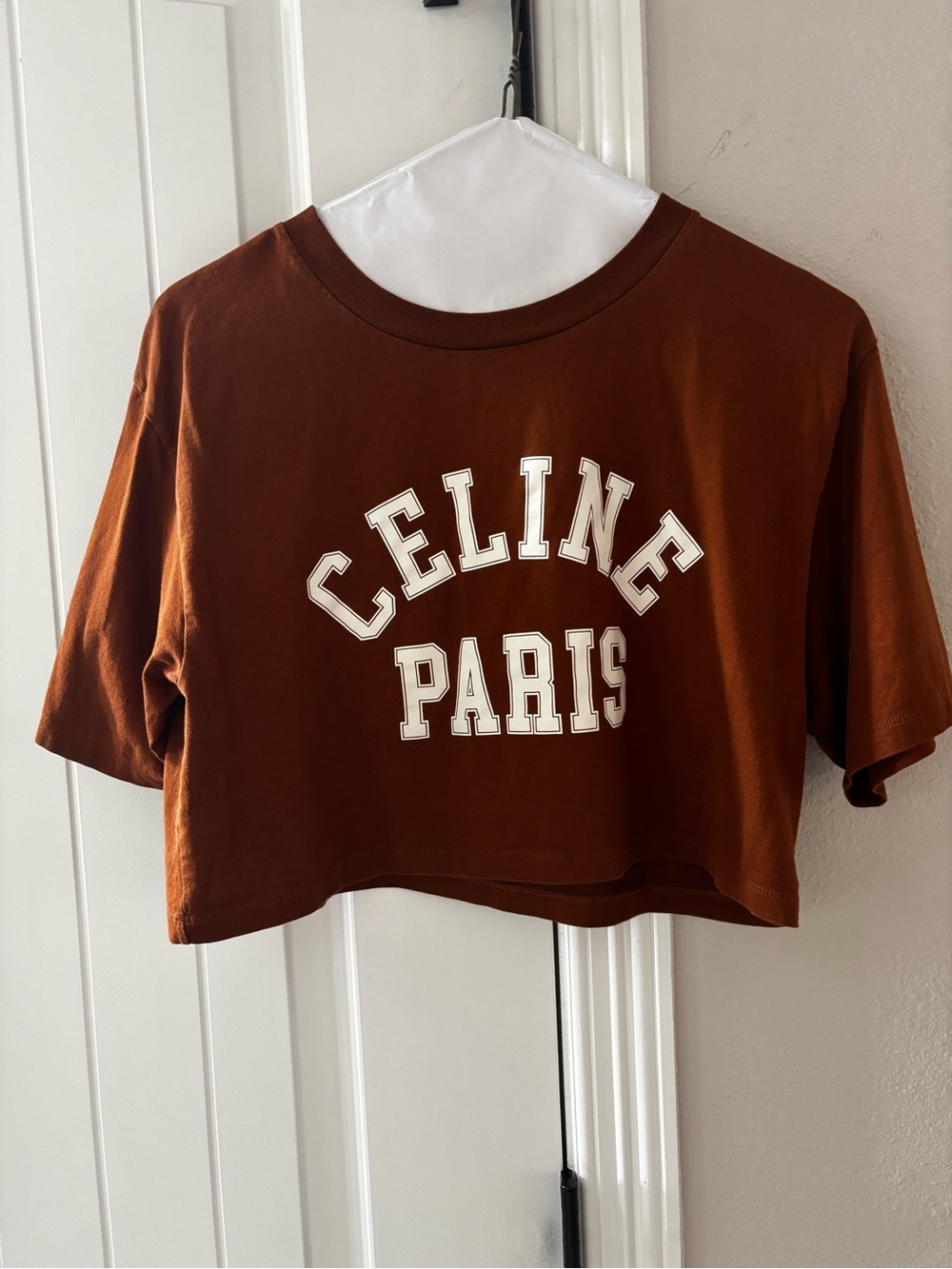Celine Rust Brown Logo Tee